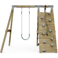 Premium Single Garden Swing with Up and Over Wall for Kids - Flex Mint Green