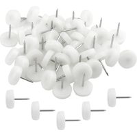 Packung mit 100 Nagelfüßen für Möbel, 16 mm – Bodenschoner für Hartholzmöbel (16 x 5 x 20 mm) – Weiß