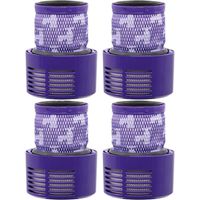 Akku-Staubsauger mit Zyklontechnologie und HEPA-Filterpatrone. Kompatibel mit Dyson V10 und SV12. Waschbarer Rückfilter mit hochdichtem HEPA-Filter – 4er-Pack.