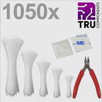 TRU COMPONENTS TC-13377616 T24CA115 Kabelbinder Weiß UV-stabilisiert 1050 St.