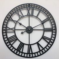 Horloge murale géante rétro Black Diamond 80 cm - 1 pièce - noir