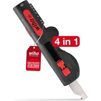 Wiha Abisolier-Multitool für Rundkabel 125 mm I Abmanteln 8 - 13 mm I Abisolieren 0,5 - 6 mm² I Rund-, Längsabmanteln, Ablängen, -isolieren (44242)
