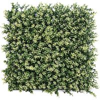 WellHome Seto Artificial 100x100cm, Jardin vertical hojas verdes y Blancas