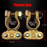 Ampper Brass Battery Terminals Connectors Clamp, Ampper Top Post Battery Terminal Protector Set for Vehicle and Boat (1 Pair)