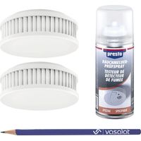 Pyrexx PX-1 Rauchmelder 12 Jahre Batterie mit Magnethalterung - Rauchwarnmelder DIN EN 14604, 2er Set + Testspray
