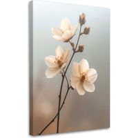 Quadro su tela Ramoscello di fiori beige botanica 20x30