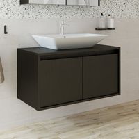 Roomart ATLANTIC-85 Bad-Set 2-tlg 85 cm breit, Schwarz-Eiche