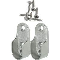 Rail Suspension Meuble Ovale OVA 2 Pièces - Support de tube d'armoire penderie pour barre ovale Acier Nickelé Tringle Cintre Fixation Support de barre de penderie en métal