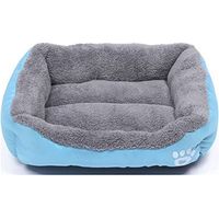 Hundebett und Katzenbett für kleine Rassen, Hundeschlafkissen, weicher und waschbarer Korb, Katzensofa, Himmelblau, Größe M