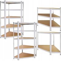 2x LAGERREGAL 180x90x40 cm metallisch ECKIG einpressbar MIT BÖDEN 875kg