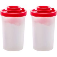 Salt Shaker - Pepper Shaker - Airtight Moisture Proof Plastic Set - For Camping Picnic Outdoor Kitchen Use - 2 Pieces