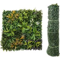 Rouleau de 1 x 1 m de haie artificielle brise-vue pour jardin ou balcon extérieur, en lierre artificiel.