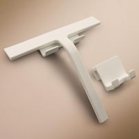 Design Shower Squeegee, Black or White Silicone Squeegee , No Drilling , Modern Design for Bathroom 23 cm , White