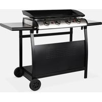 Plancha de gas 4 quemadores 10kW + carro