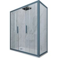 Cabine parois douche coulissante 90x160 Bleu Navy Glam Duo