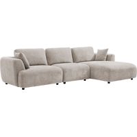 Canapé d'angle droit en tissu beige TINDRALO