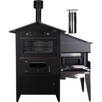 Barbecue latéral à bois pour four – Accès frontal – Toit peint – Pour cuisson traditionnelle – Dimensions 65/80/100 cm – Rossofuoco