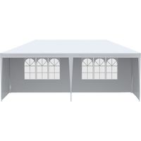 Tendone da Giardino Pieghevole con Pannelli Rimovibili 5,83x2,95 m Bianco