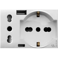 Prise Bypass Schuko prise standard italienne USB Type A et C Domus S44 2P+E 10/16A 3M