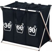 Kesper Cesto de ropa moderno negro 150 litros plegable