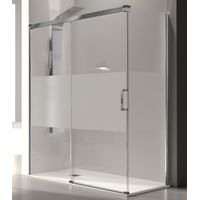 Parete doccia fissa + porta scorrevole GLASÉ vetro serigrafato 130 cm
