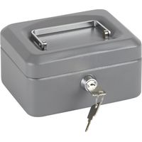 ARREGUI Elegant Cassetta di sicurezza con chiave per contare e trasportare denaro, Cassetta Portavalori in acciaio con vassoio Portamonete, Cassaforte portatile de 15 cm di larghezza Grigio C9216
