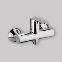 Mitigeur de douche externe chromé bleu, raccord 1/2"