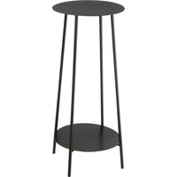 Sellette ronde 30x30x70 cm en métal noir - METTI