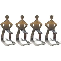 4pcs Drôle de saucisse rack humanoïde barbecue en plein air