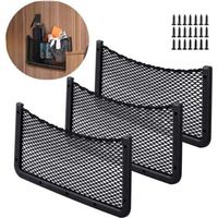 Filet de rangement pour voiture 3 pièces – 4221 cm – Nylon élastique pour ustensiles – Installation facile avec vis – Organisateur camping
