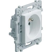 Hager – Prise de courant 2P+T 16A blanc – Mode de pose encastré – Indice de protection IP20 – Pour installation électrique intérieure