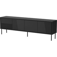 Mueble de TV ABUDABI 200 cm 4D cuatro puertas tablero MDF frente negro mate