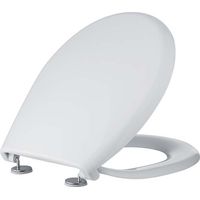 Sedile WC universale bianco con cerniere INOX modello BOXER