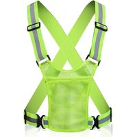 Gilet de sécurité, Gilet réfléchissant réglable, Gilet de sécurité Forte Visibilité avec Poche, Gilets réfléchissants Femme et Homme Veste Fluo