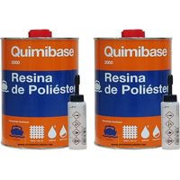 Résine de polyester 2 kg pour réparations + catalyseur de peroxyde - Utile pour réparation de voitures, piscines, réservoirs...