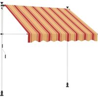 Store banne rétractable manuellement, multicolore, 350 x 115 x 300 cm