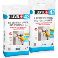 LEVEL+ Super Finish Spritz- Rollspachtel Fertigspachtel Sack L+43 - 50KG