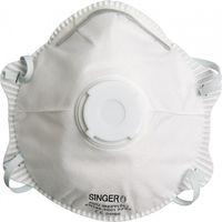 Singer Safety – Demi-masque FFP2 NR D avec valve – Boîte de 10 pièces – Usage unique – Pince-nez métallique – Double élastique sans latex