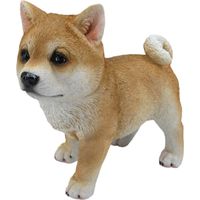 Dekofigur Hund Shiba Inu stehend 21 x 20 x 10 cm hellbraun Dekofigur