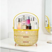 GBLY Elegante PortaTrucchi da Toilette Oro – Anti-polvere & anti-acqua, a cassetti, grande capacità, per comodino/bagno/soggiorno (Regalo di Natale)