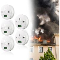 Jiubiaz Feuermelder CO Melder weiß für Kohlenmonoxid mit 89 dB Alarm und LED Warnlicht Einfache Montage 5pcs
