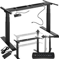 Tectake – Bureau assis debout réglable électrique 110-190 cm – Capacité 125 kg – Moteur silencieux – Système anti-collision