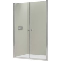 BERNSTEIN - Paroi de douche Profil chrome 96x195cm en verre 6mm, Cabine de douche niche encastrée 2 portes battantes - NT218