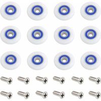 12 pcs Roulette Porte Douche Roulettes pour Porte de Douche Roulette Porte Douche Roues Roulettes de Rechange Roulette Porte Roulette de Douche pour Porte de Douche avec Des Vis,27 mm de diamèt