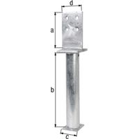GAH Alberts Soporte de poste en T 130x500x80x90mm STA en bruto TZN - 212681