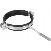 Abrazadera para tubos de 4” (109-119 mm), simple, con goma y pasador M8x80.