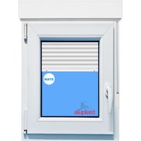Ventana PVC 800x1155 Blanca Oscilobatiente Izquierda con Persiana Vidrio Mate