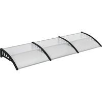 Tettoia in Policarbonato Alluminio PP 303x96x27 cm Noire Transparente