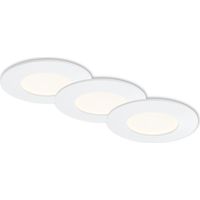 LED Einbauleuchte 3er Set 4000K Ø8,5cm 8W IP44 Kunststoff Weiß Briloner