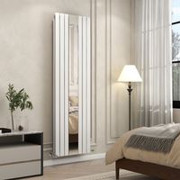 1800x553mm Vertical Radiator Double Flat Panel Central Heating Radiator With Mirror White